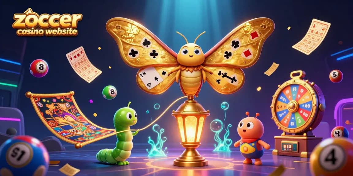 Interaktive Casino-Szene von der zoccer casino website mit bunten Lotto-Bällen und spielerischen Elementen.