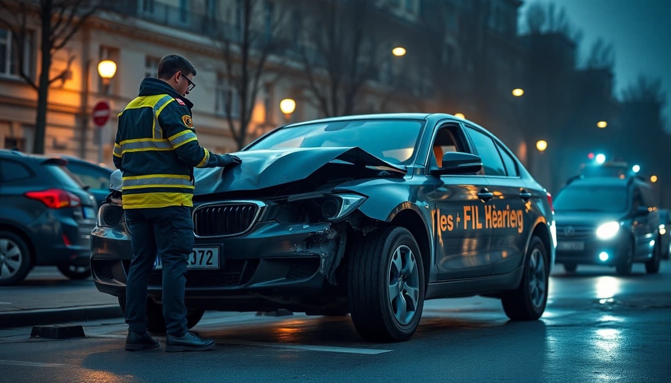 Kfz Gutachter Berlin beurteilt Fahrzeugschaden professionell vor Ort in Berlin.