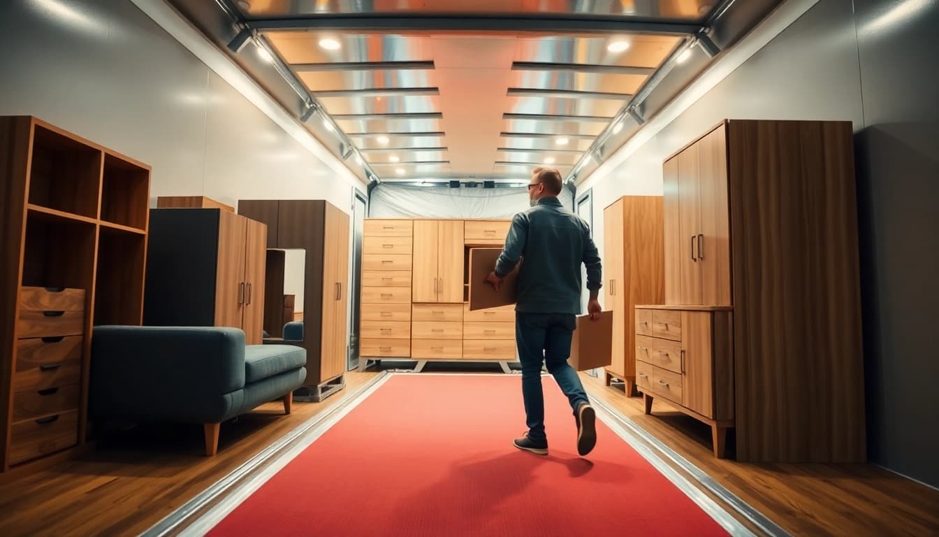 Umzugsunternehmen Leverkusen transportiert Möbel professionell während eines Umzugs.