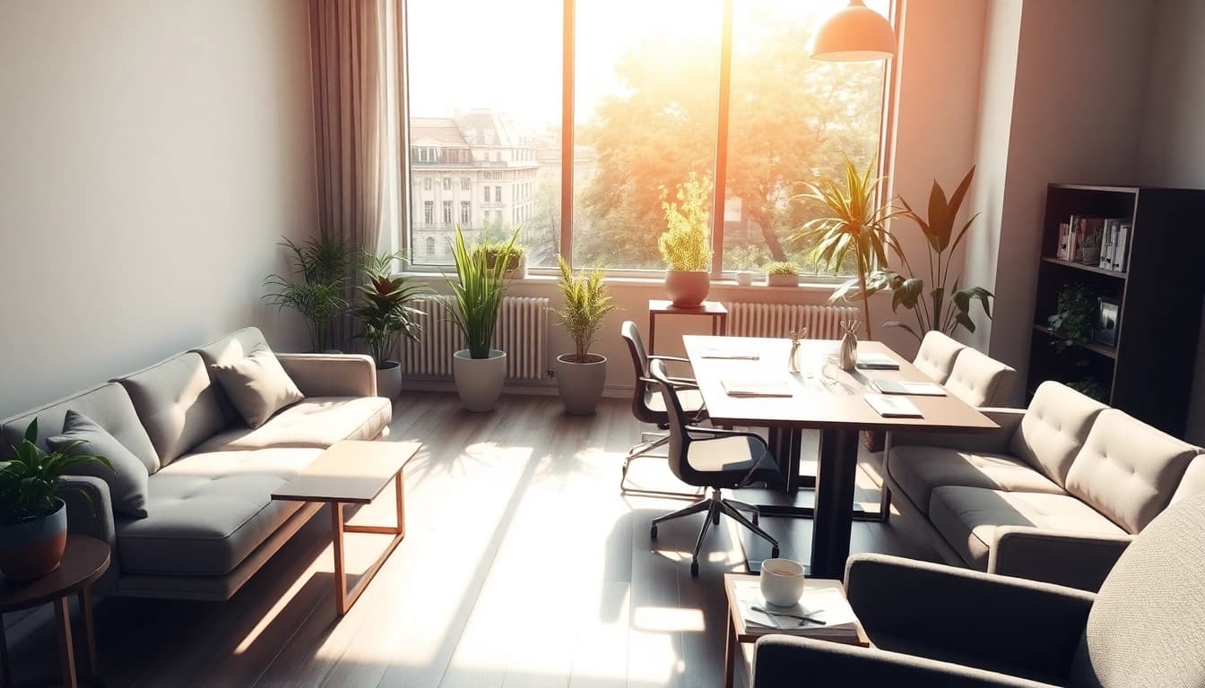 Headhunter Berlin arbeitet in modernem Büro mit eleganter Ausstattung und einladender Atmosphäre.