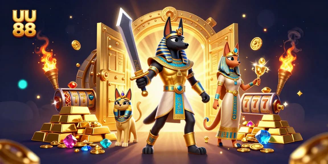 Engage with the thrilling uu 88 slot experience amidst golden treasure and ancient Egyptian themes.