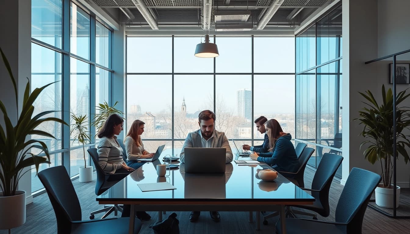 Headhunter Saarbrücken – Team von Personalvermittlern in modernem Büro bei der Arbeit.