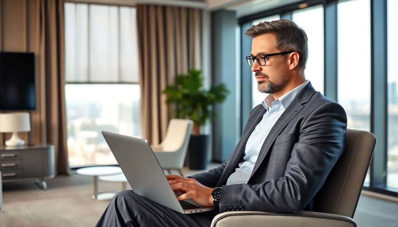 Headhunter in einem modernen Büro, konzentriert in einem Interviewgespräch.