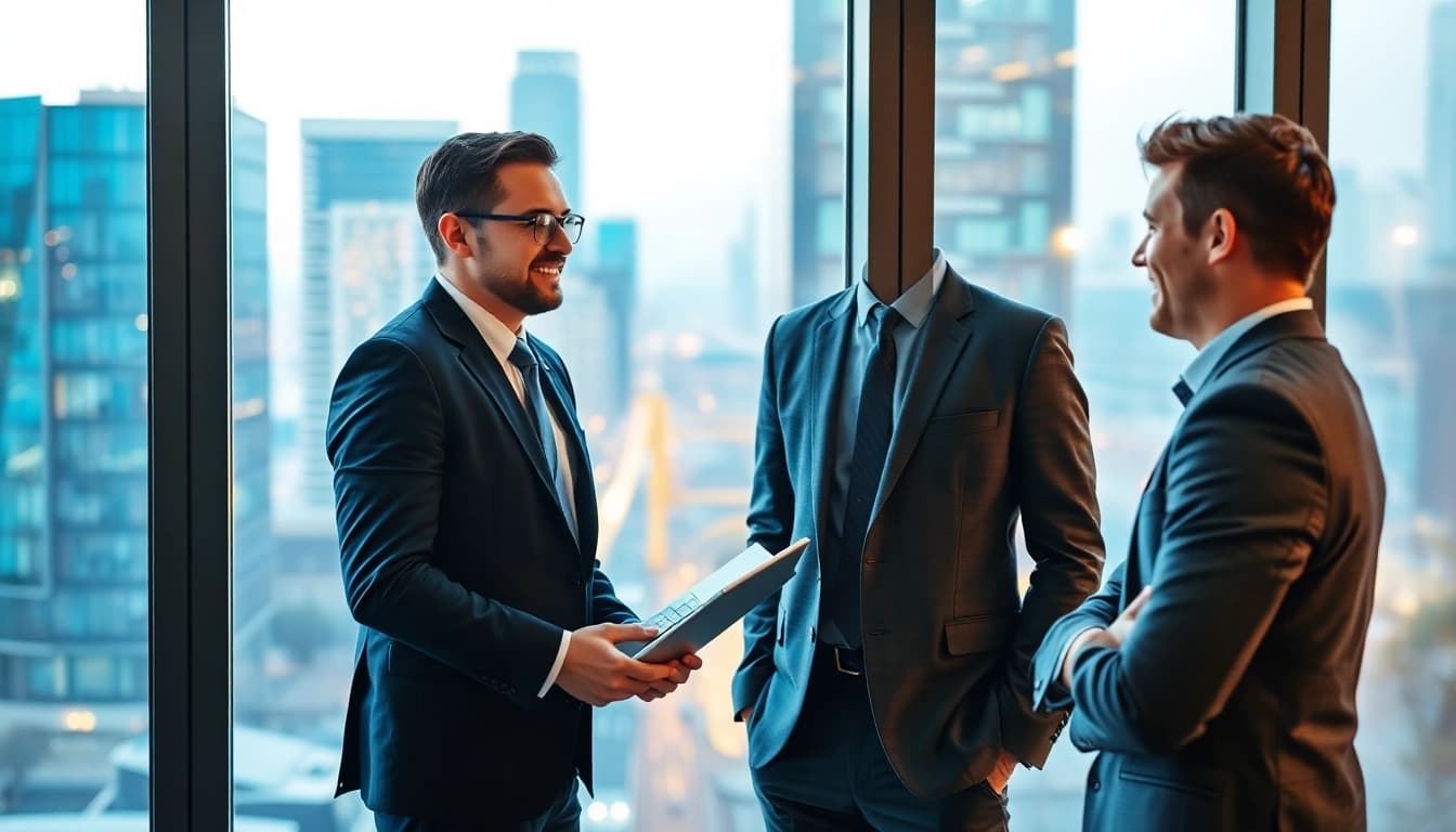 Headhunter IT berät einen Kandidaten in einem modernen Büro.