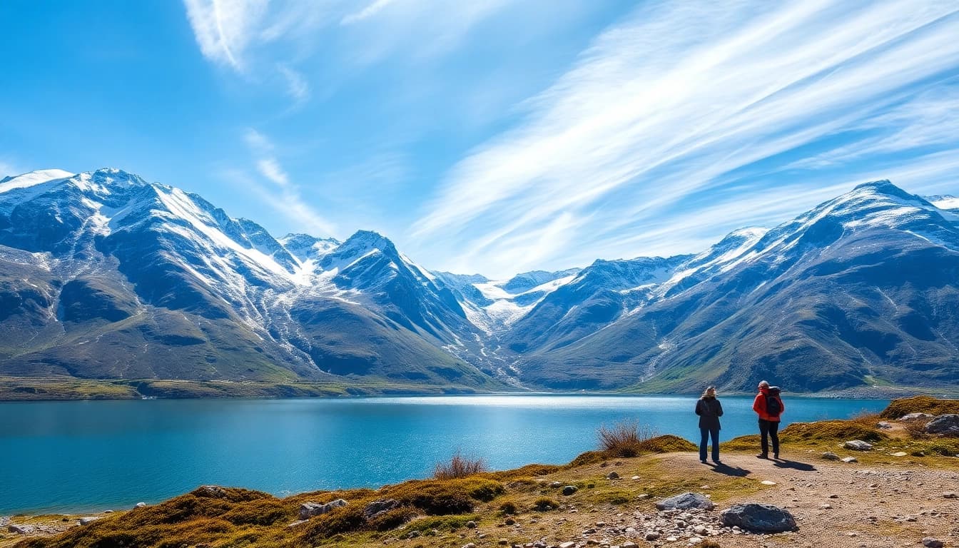 Erleben Sie eine unvergessliche Reise nach Island mit beeindruckenden Wasserfällen und schneebedeckten Bergen im Hintergrund.