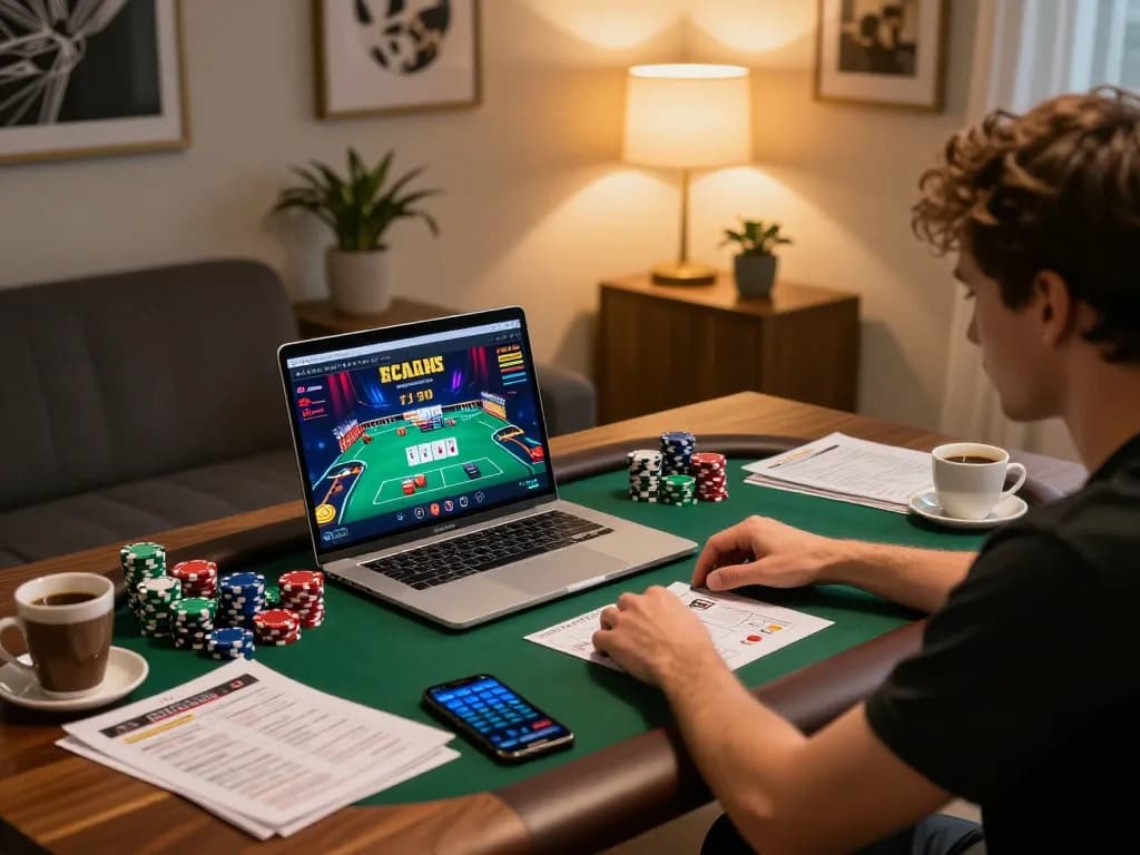 Player engaging in strategic online poker on uu88, showcasing a vibrant gaming atmosphere.