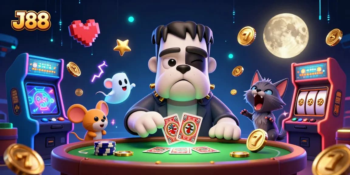 Bosses battle in J 88: A Frankenstein bulldog, ghost mouse, and werewolf kitten at a casino