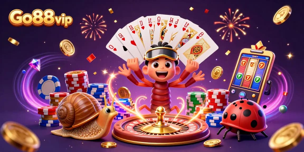 Experience thrilling action at Go88 vip with a lively casino scene featuring engaging characters and vibrant game elements.