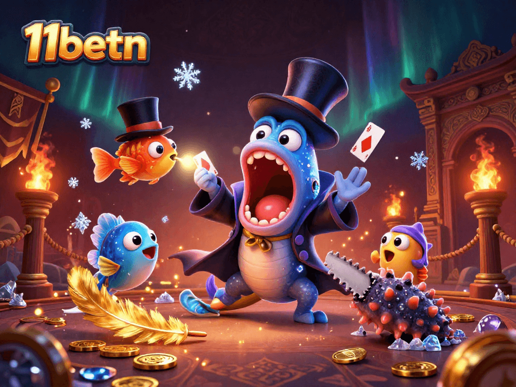 Experience the magic of 11betn with a captivating card trick act by deep-sea creatures.