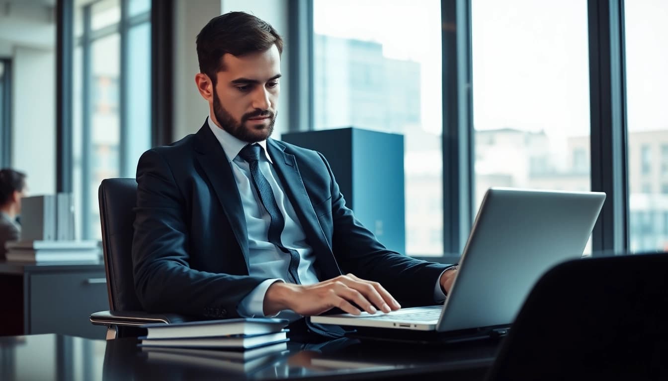 Professioneller Headhunter, der Führungskräfte im Vertrieb sucht und analysiert.
