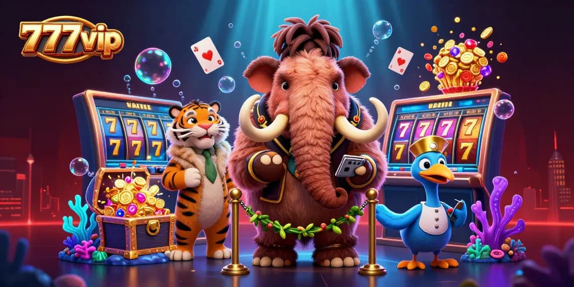 Experience thrilling gameplay at 777vip with dynamic jackpots and engaging characters in a vibrant casino scene.