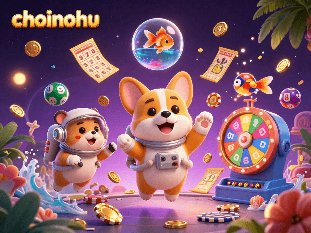 Experience the excitement of choinohu with a cartoon corgi in a cosmic casino adventure!