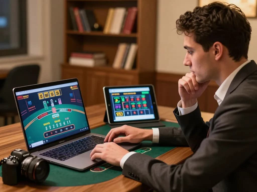 Engaging with an online Plagiat Scanner during a focused home gaming session with strategy notes
