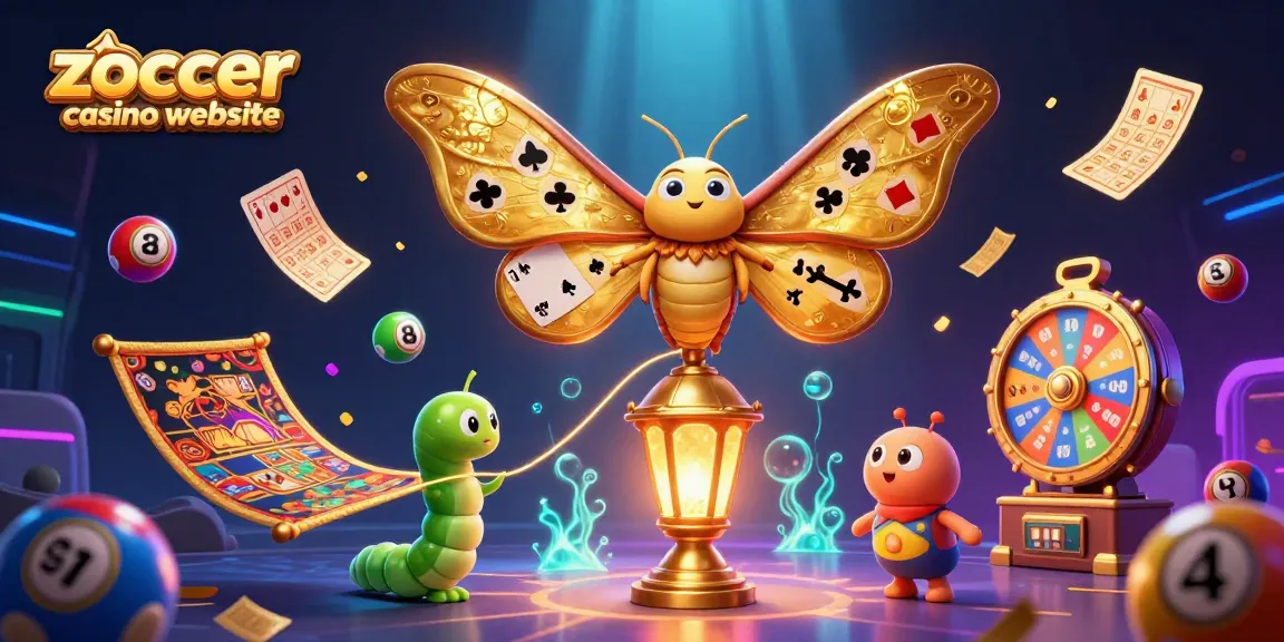 Interaktive Casino-Szene von der zoccer casino website mit bunten Lotto-Bällen und spielerischen Elementen.