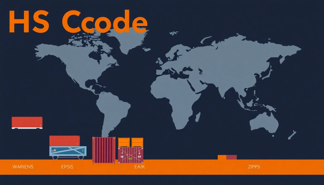 Visualisierung von HS Codes im internationalen Handel zur Klassifizierung von Produkten.