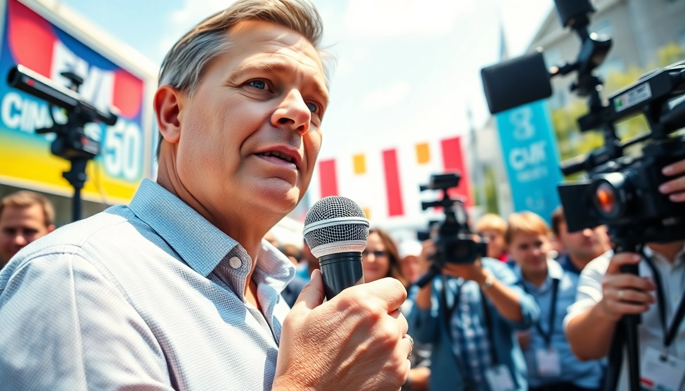 Aktuelle Meldungen: Medienvertreter berichtet live von einem Presseereignis.