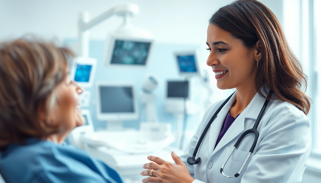 Dr. zu driada medical Beratung mit Patient in einem hellen Krankenhausraum