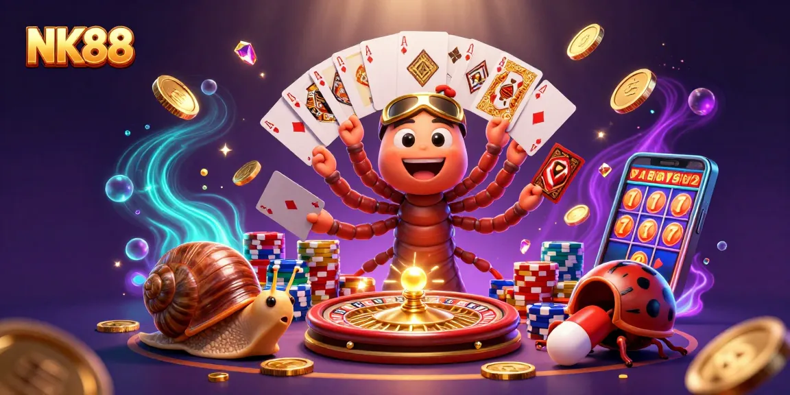 Engage in thrilling gameplay at NK88 with cartoon characters in a vibrant casino setting.