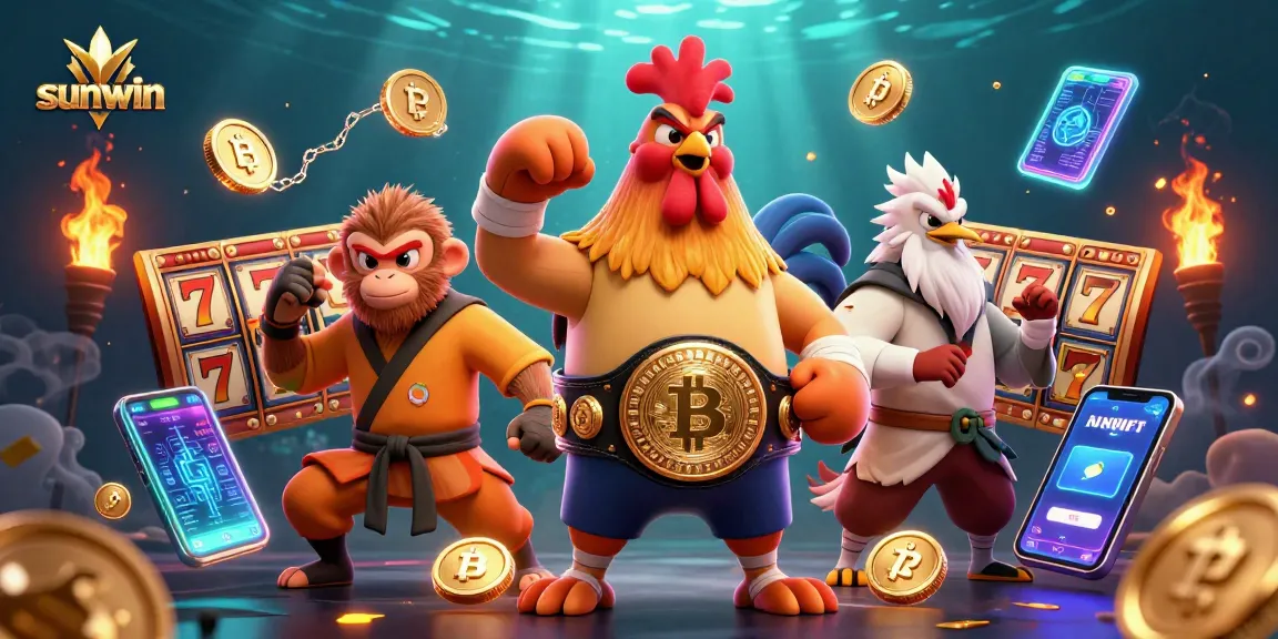 Sunwin immerses players in thrilling slot games with vibrant characters and crypto elements.