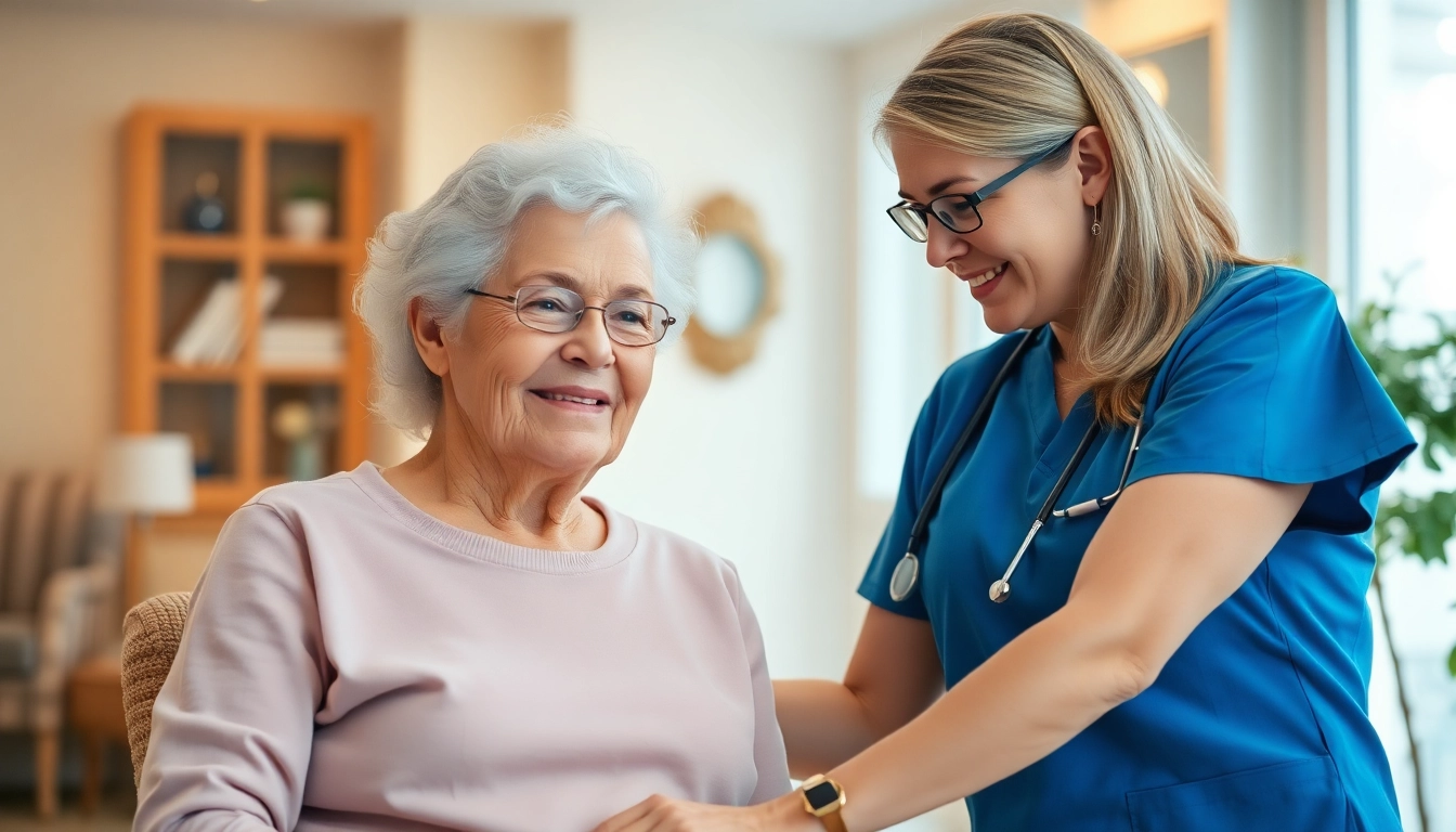 Engaging nurse offering support to an elderly individual, focusing on pflegefachkraft stelle hameln opportunities.