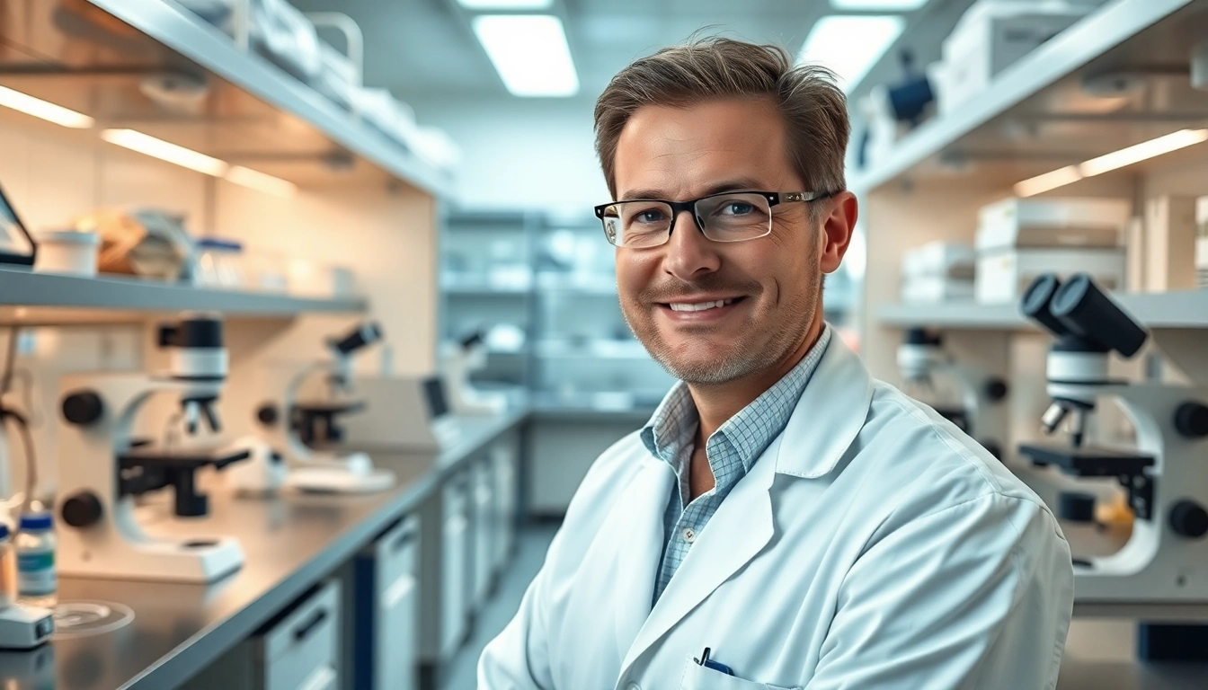 Porträt von Stephan Becker, Virologe, im Labor, das seine Forschung und Expertise illustriert.