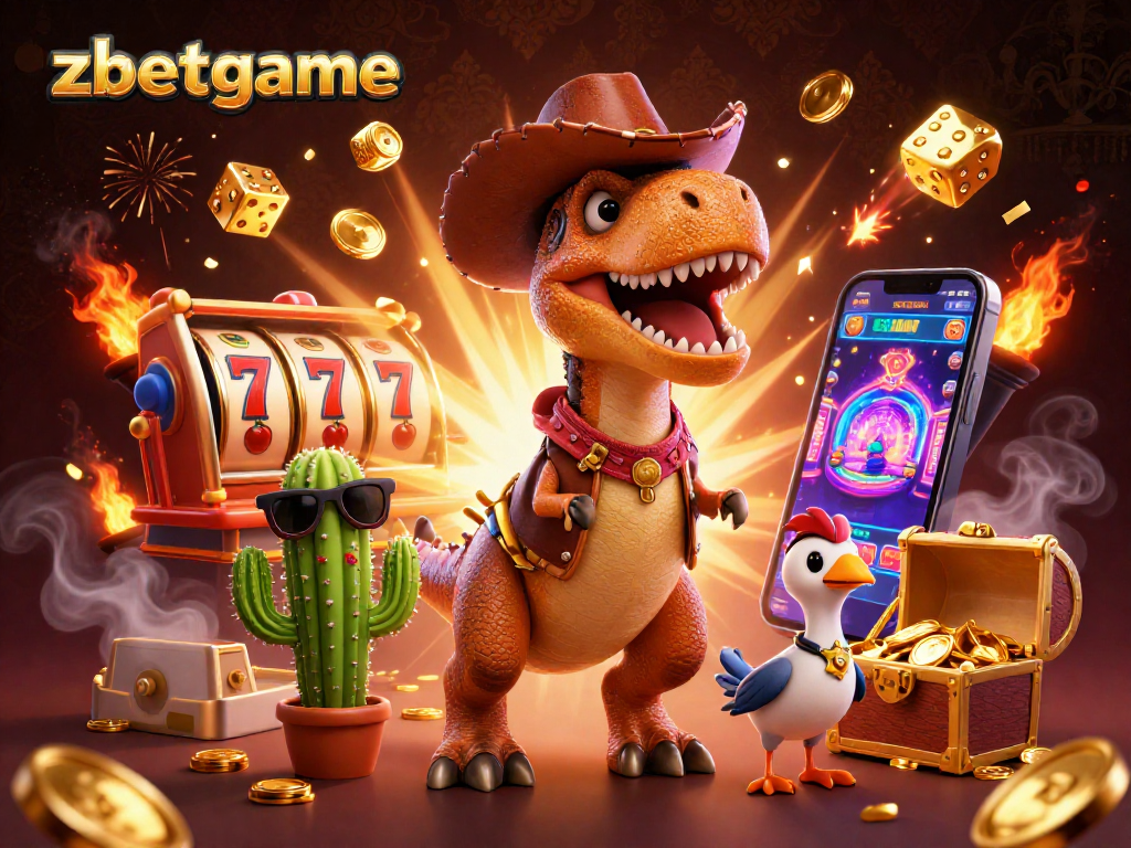 Experience thrilling wins with zbetgame featuring a dynamic casino scene with cartoon characters and Jackpot!