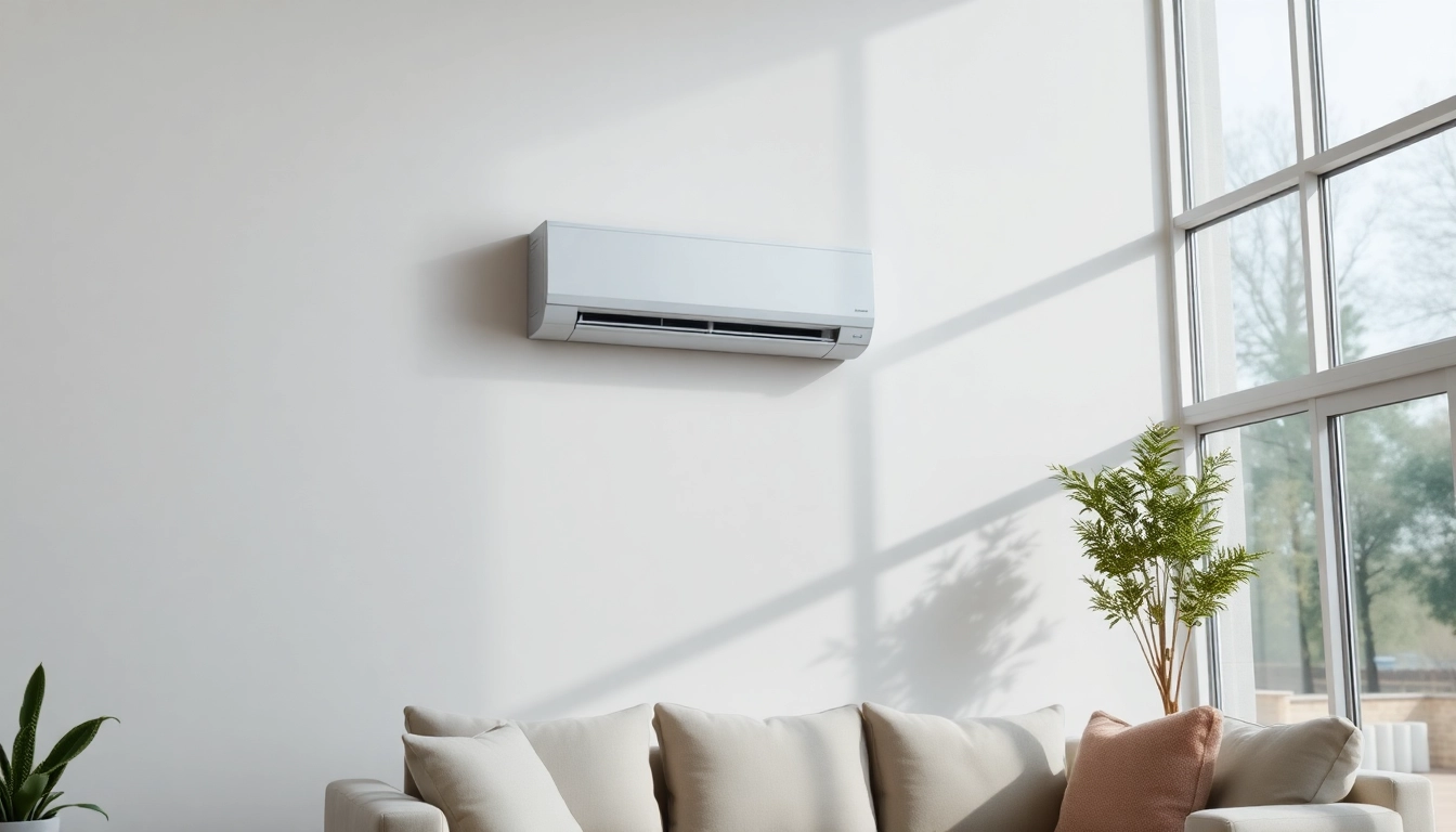 Split Klimaanlagen installed in a contemporary living room, enhancing comfort and style.