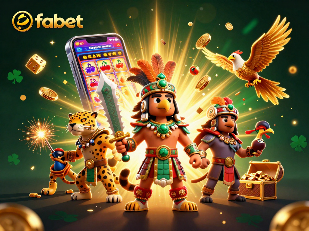 Experience the vibrant world of fabet with an explosive jackpot scene featuring Aztec warriors and a colorful casino backdrop.