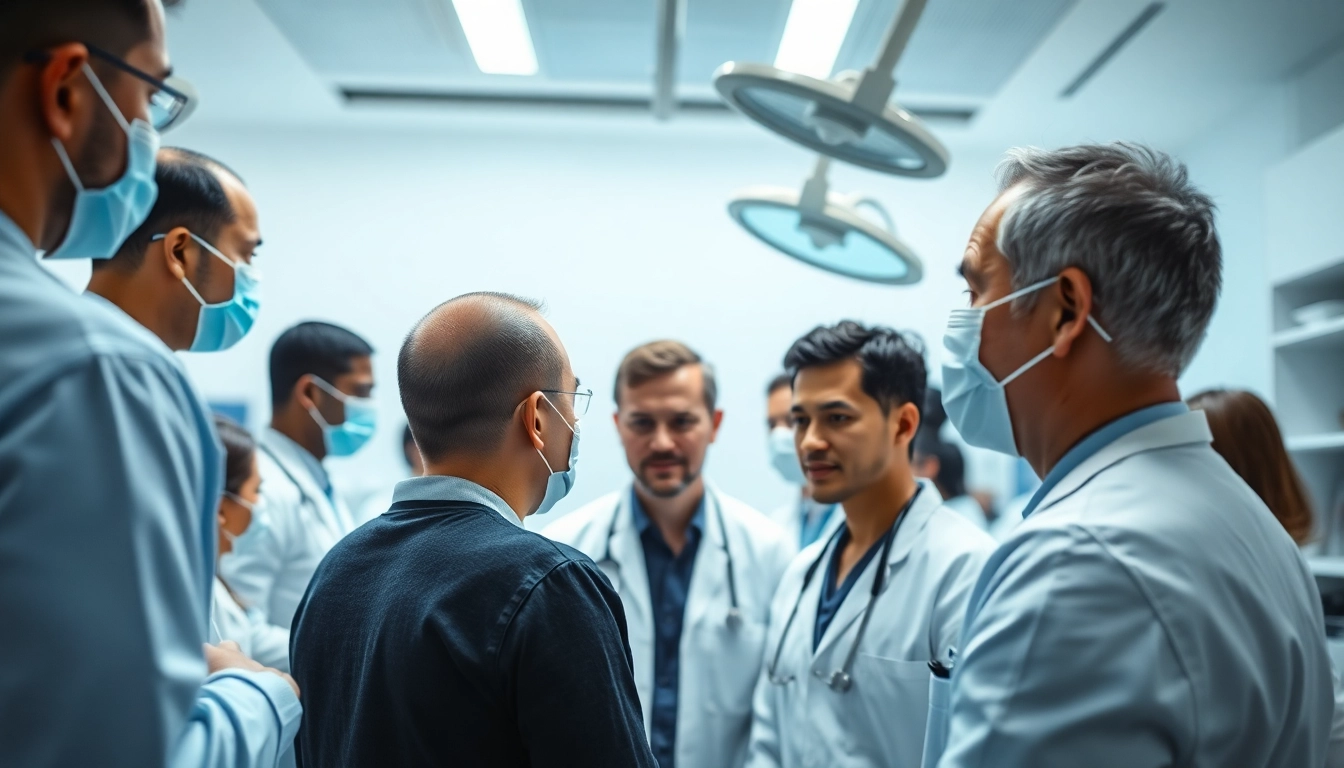 Erfahren Sie die Haartransplantation Türkei kosten in einem modernen Klinikumfeld mit Ärzten und Patienten.