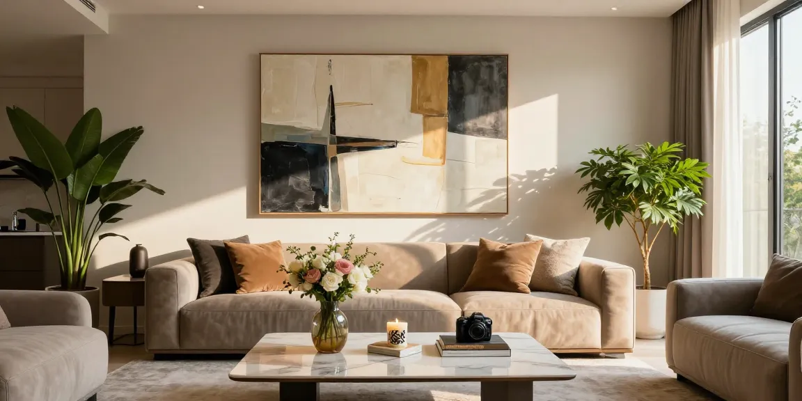 Moderne Wohnzimmer Bilder mit stilvollem Dekor und eleganten Wandbildern
