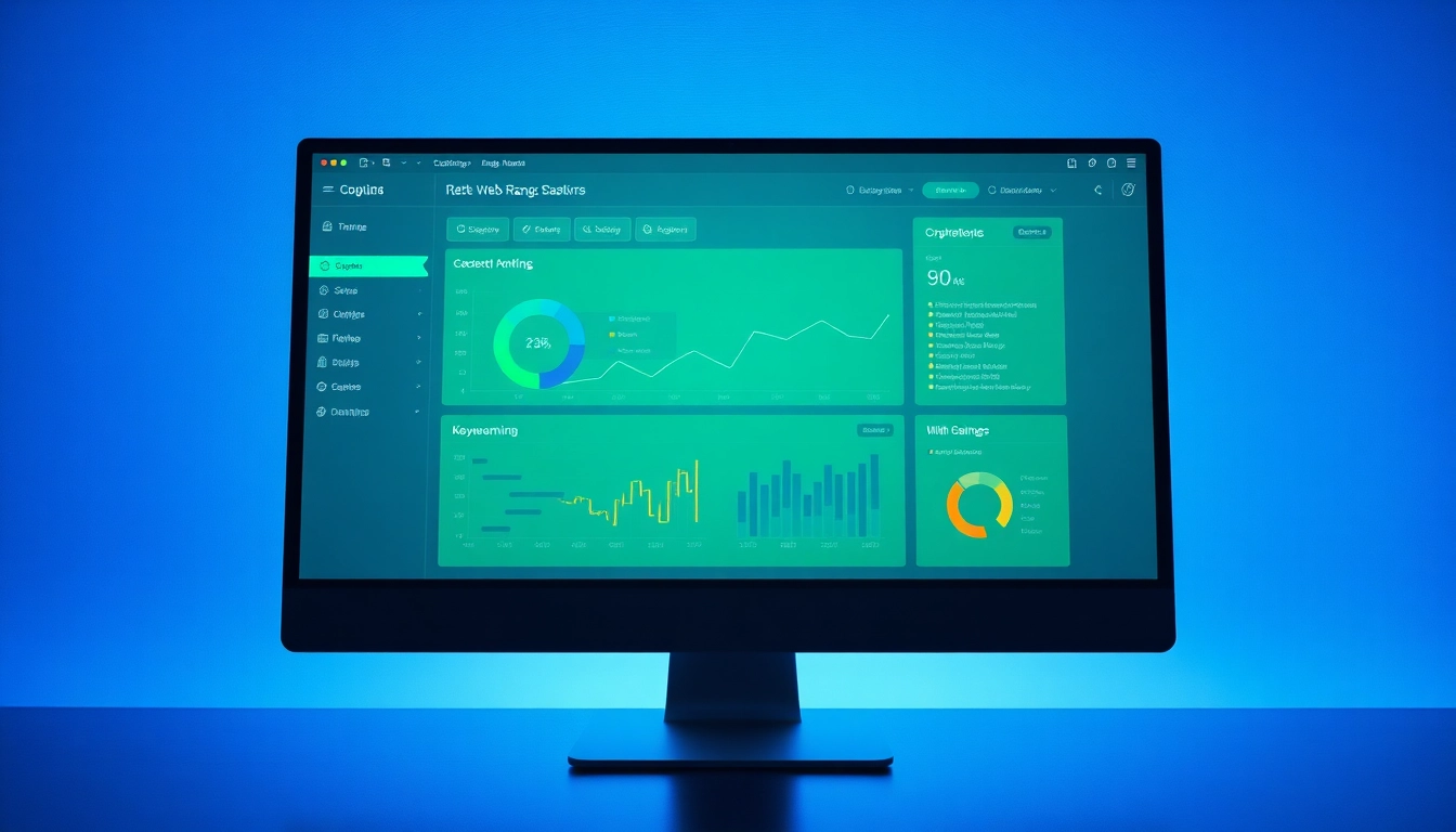 Screenshot einer Web-Rang-Dashboard-Anwendung zur Analyse der Keyword-Leistung.