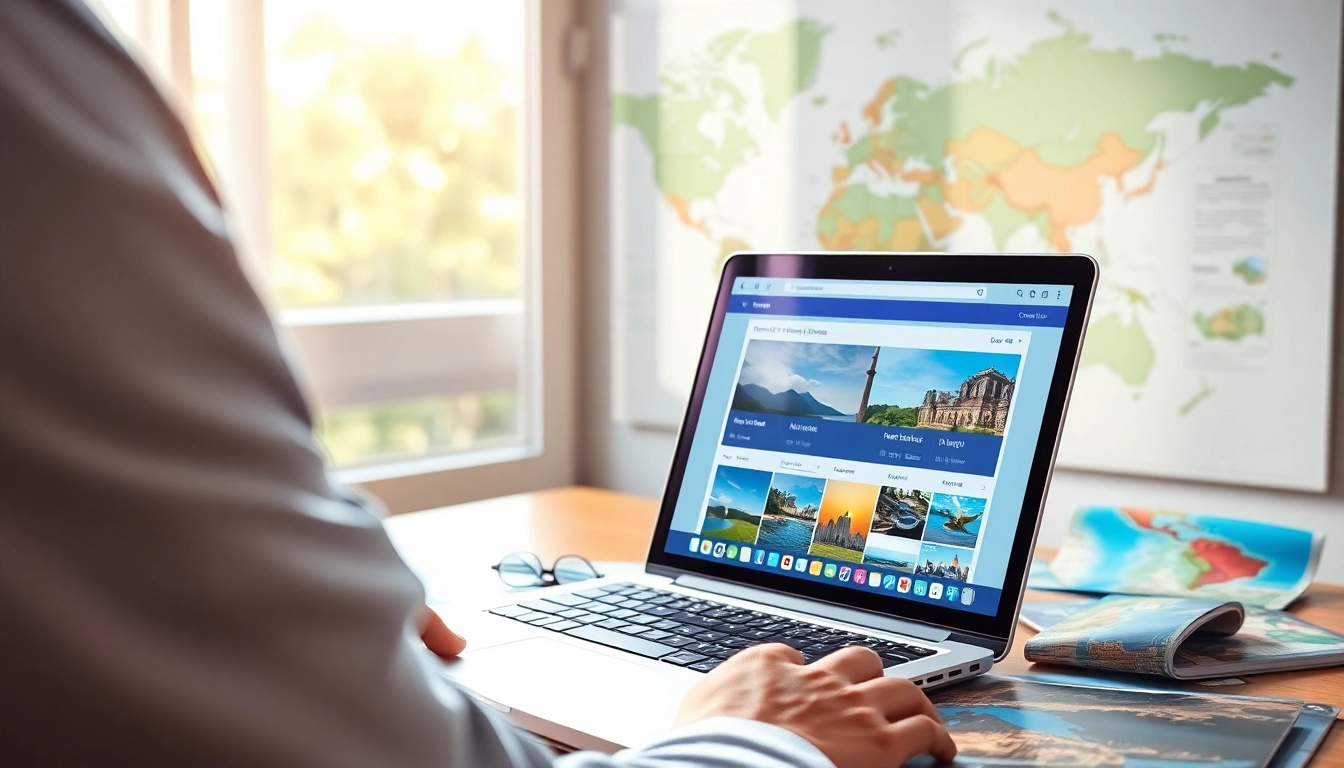 Flug & Hotel Tipps zur optimalen Reiseplanung mit Laptop und Weltkarte im Hintergrund.