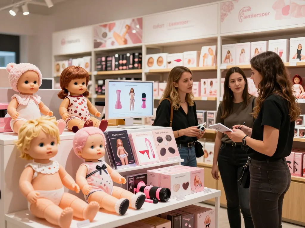 Ein einladender E-Commerce-Showroom, der Sofort Lieferbar Adult-Produkte in einer einladenden Atmosphäre präsentiert.