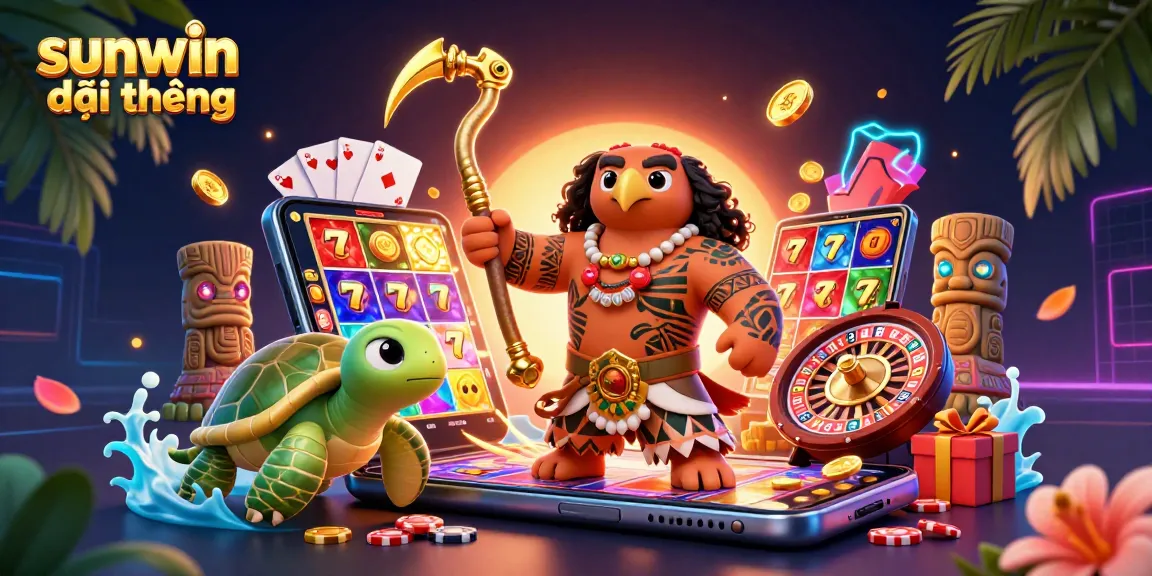 Experience sunwin đổi thưởng with a vibrant 3D scene showcasing fun slots, games, and excitement!