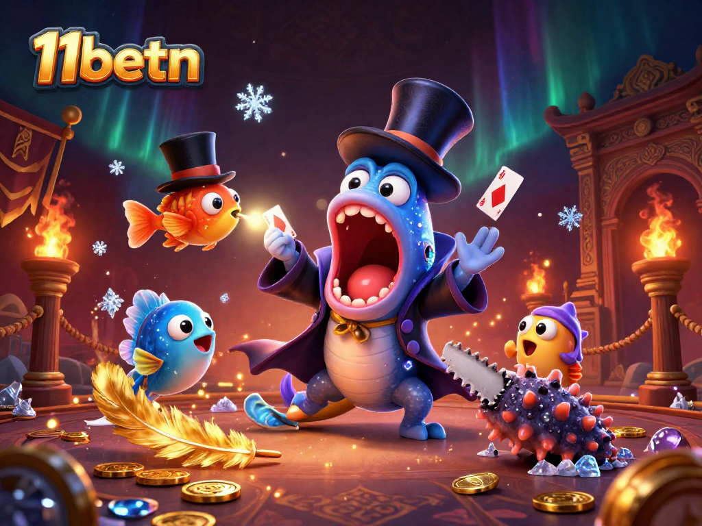 Experience the magic of 11betn with a captivating card trick act by deep-sea creatures.