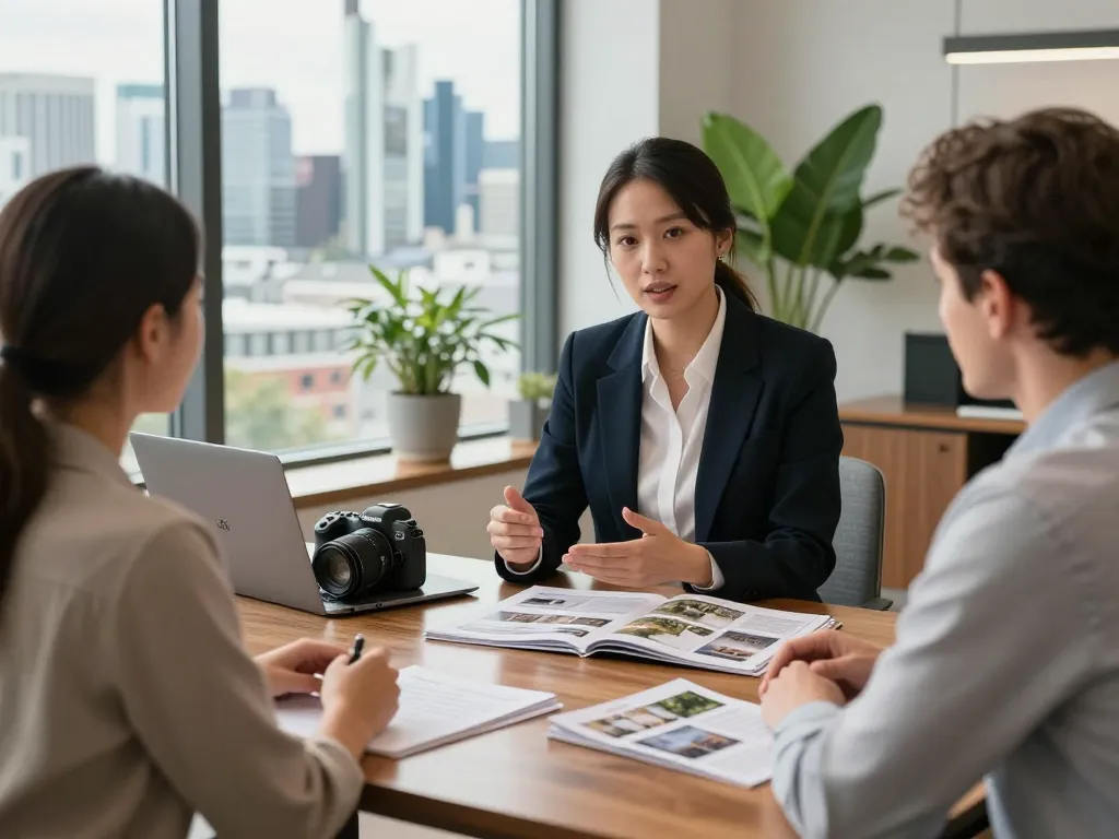 Immobilienmakler berät Kunden über den Verkauf von Immobilien, Expertise des Immobilienmaklers Frankfurt Riedberg hervorgehoben.