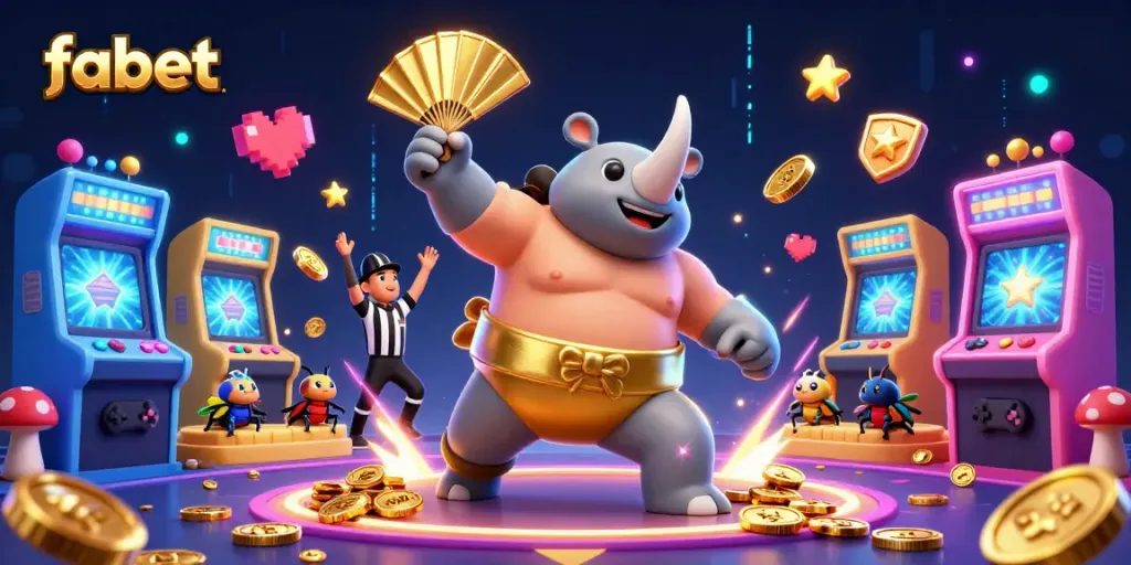 Experience thrilling winnings at fabet with an epic 3D casino scene featuring dynamic characters.