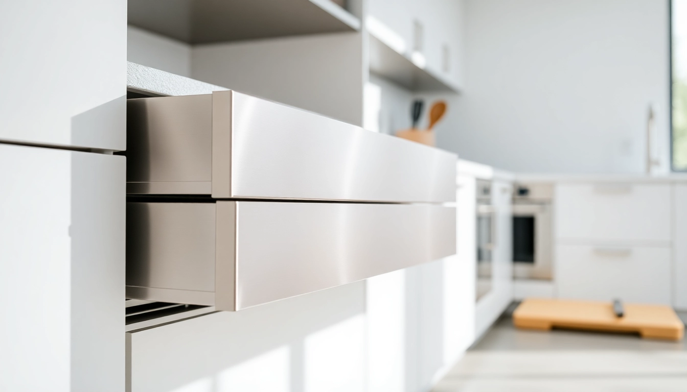 Die Vorteile des Double Wall Drawer System in einer modernen Küche visualisieren.