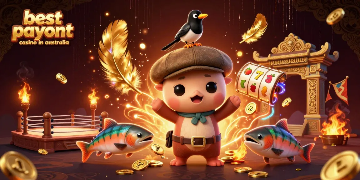 Engage with the best payout casino in Australia, featuring vibrant characters and immersive gambling elements.