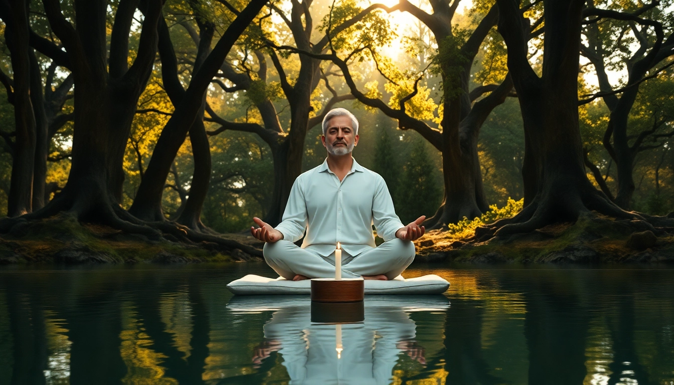 Besonders wichtig: Spirituelle Führung im Einklang mit der Natur, friedliche Meditation umgeben von Bäumen.