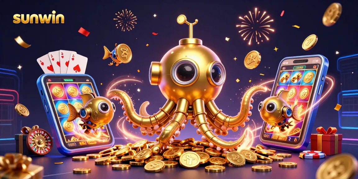 Engage with the sunwin adventure as a golden kraken submarine surfaces through coins!