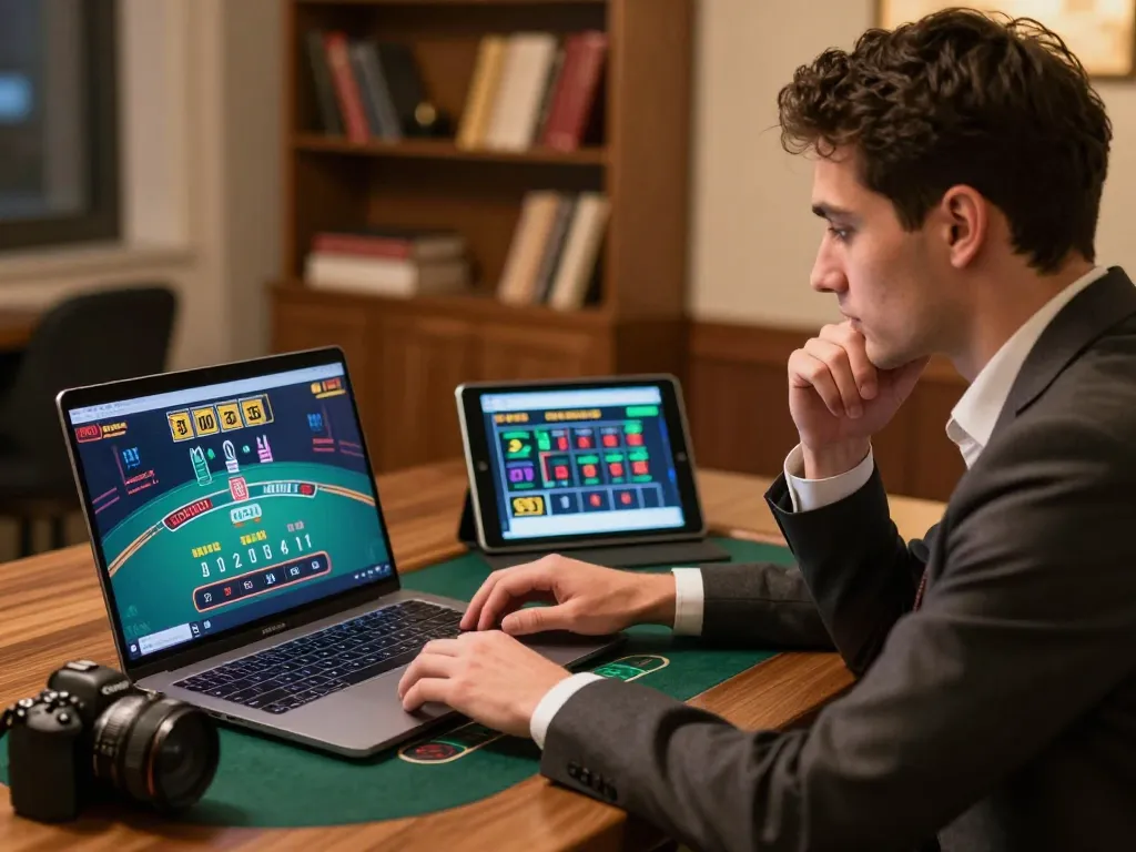 Engaging with an online Plagiat Scanner during a focused home gaming session with strategy notes