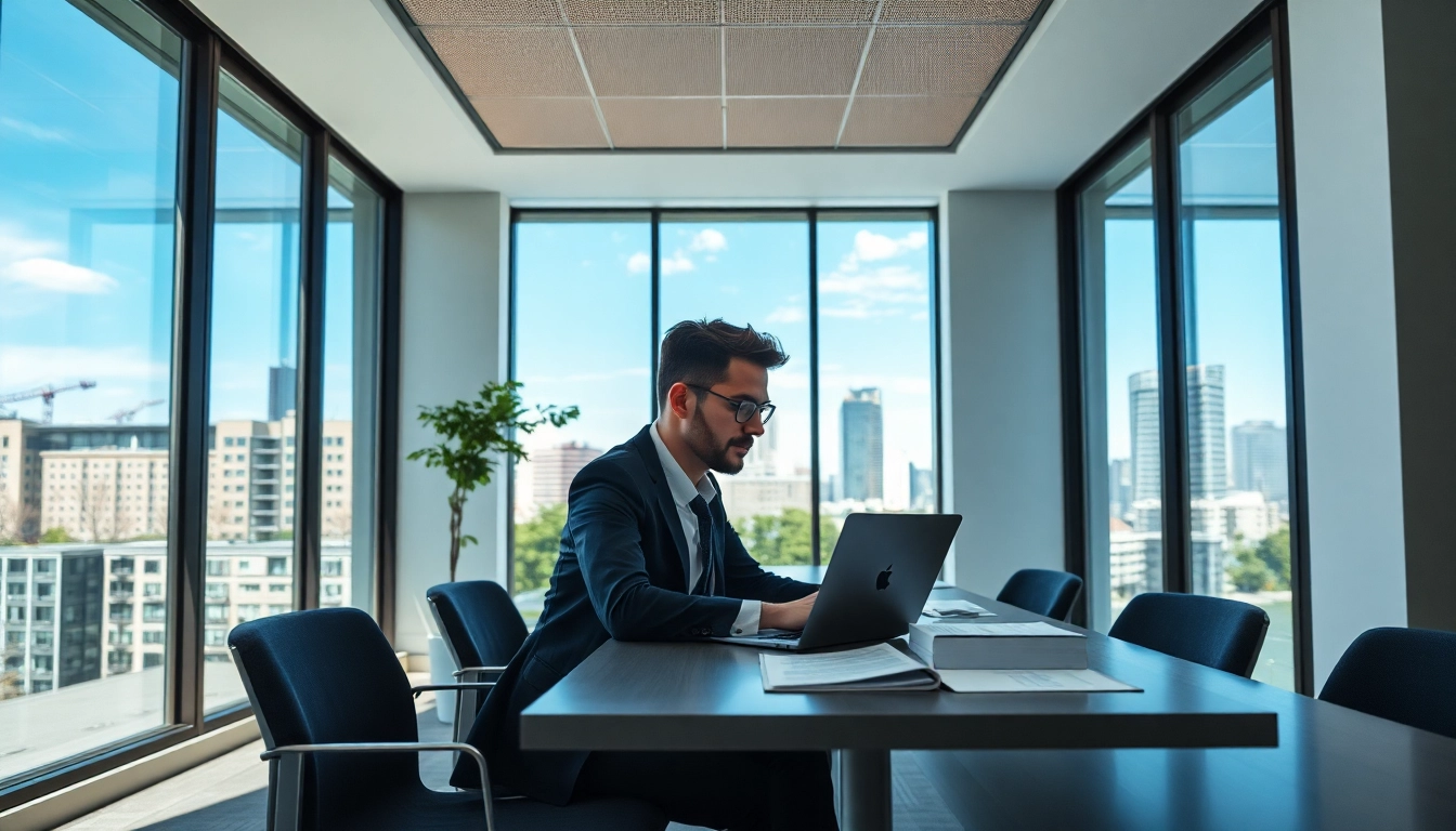 Headhunter Frankfurt bei der Arbeit am modernen Büro-Desk mit Bewerbungsunterlagen.