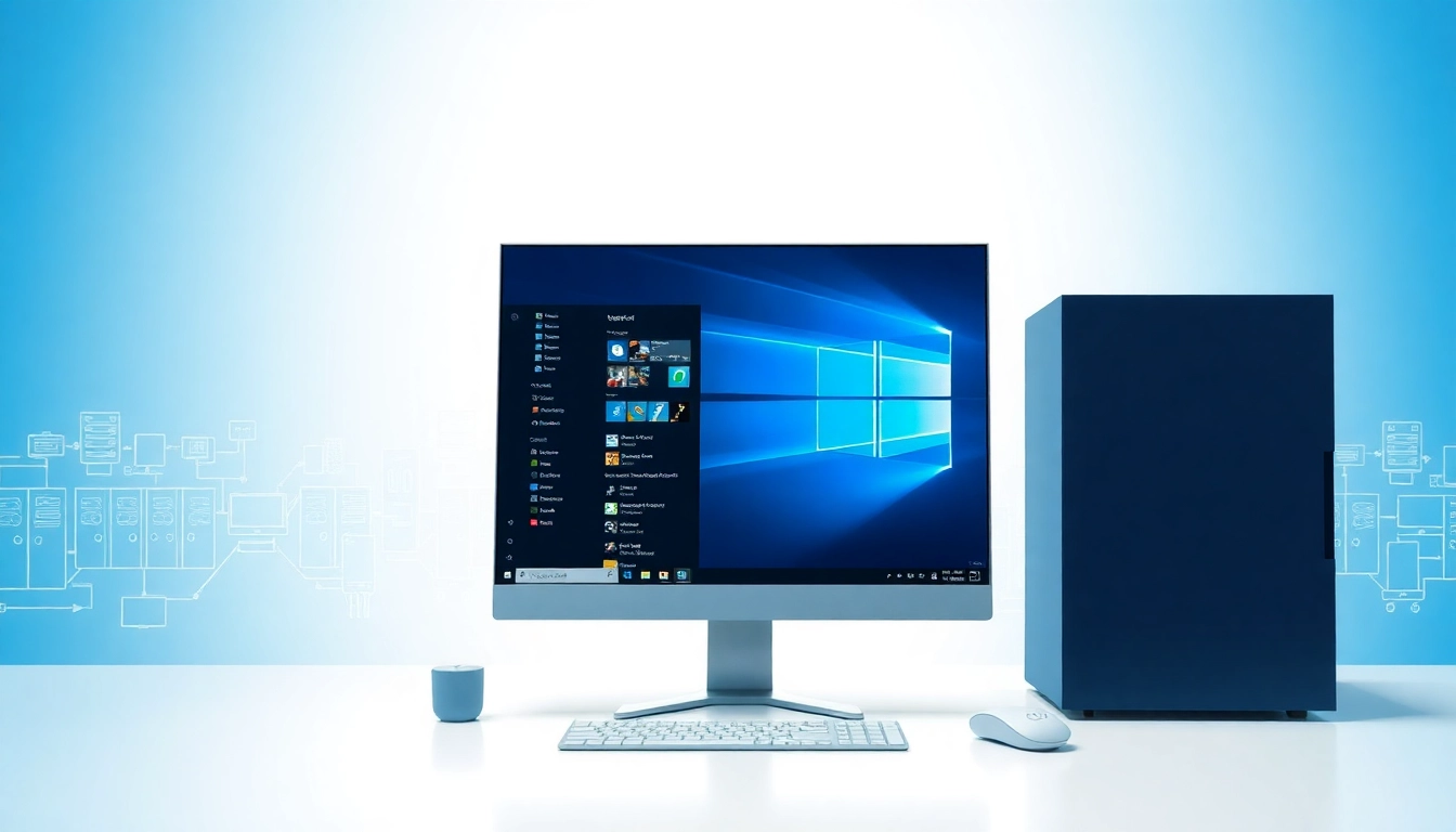 Erforschen Sie die Benutzeroberfläche der Microsoft Windows Server 2025 Vollversion, die eine moderne digitale Umgebung mit klaren Designs zeigt.