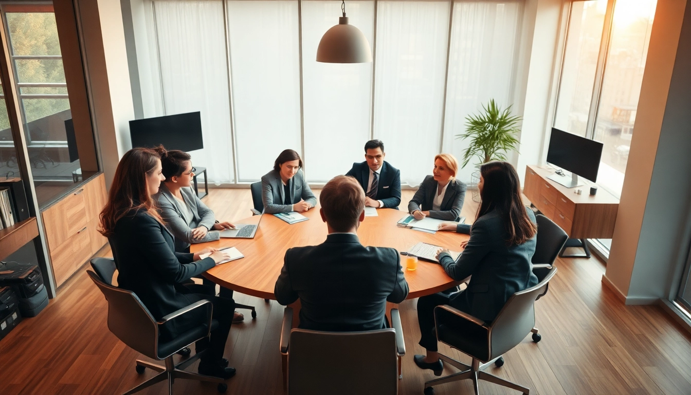 Professionelle Interaktion in der Personalvermittlung während einer Teamdiskussion in modernem Büro.