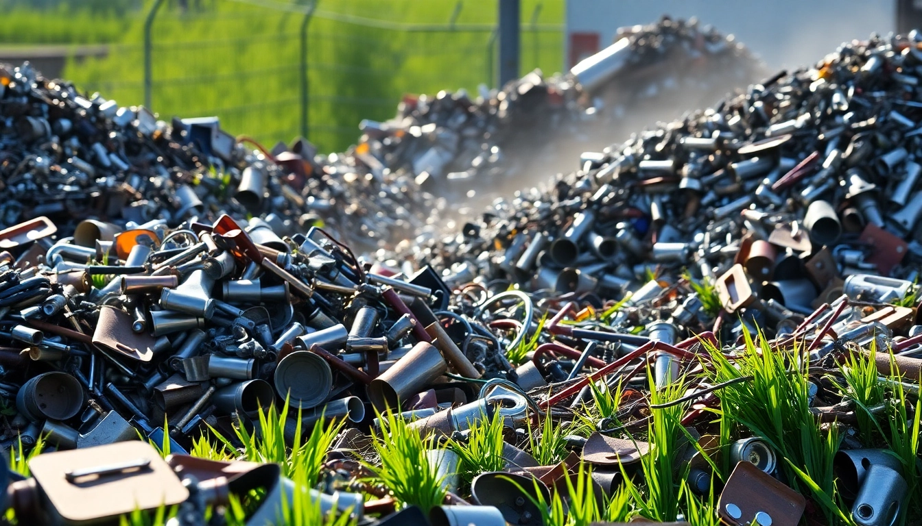 Professionelle Schrotthändler beim Arbeiten auf dem Schrotthandel Bottrop, Altmetall sortieren und recyceln.