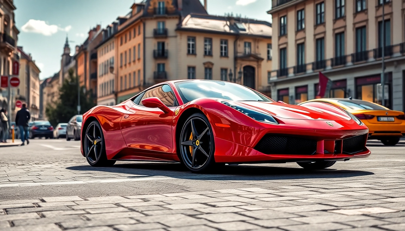 Schützen Sie Ihren Ferrari PPF München - Luxuriöses Auto mit Lackschutzfolie in der Münchener Stadtlandschaft