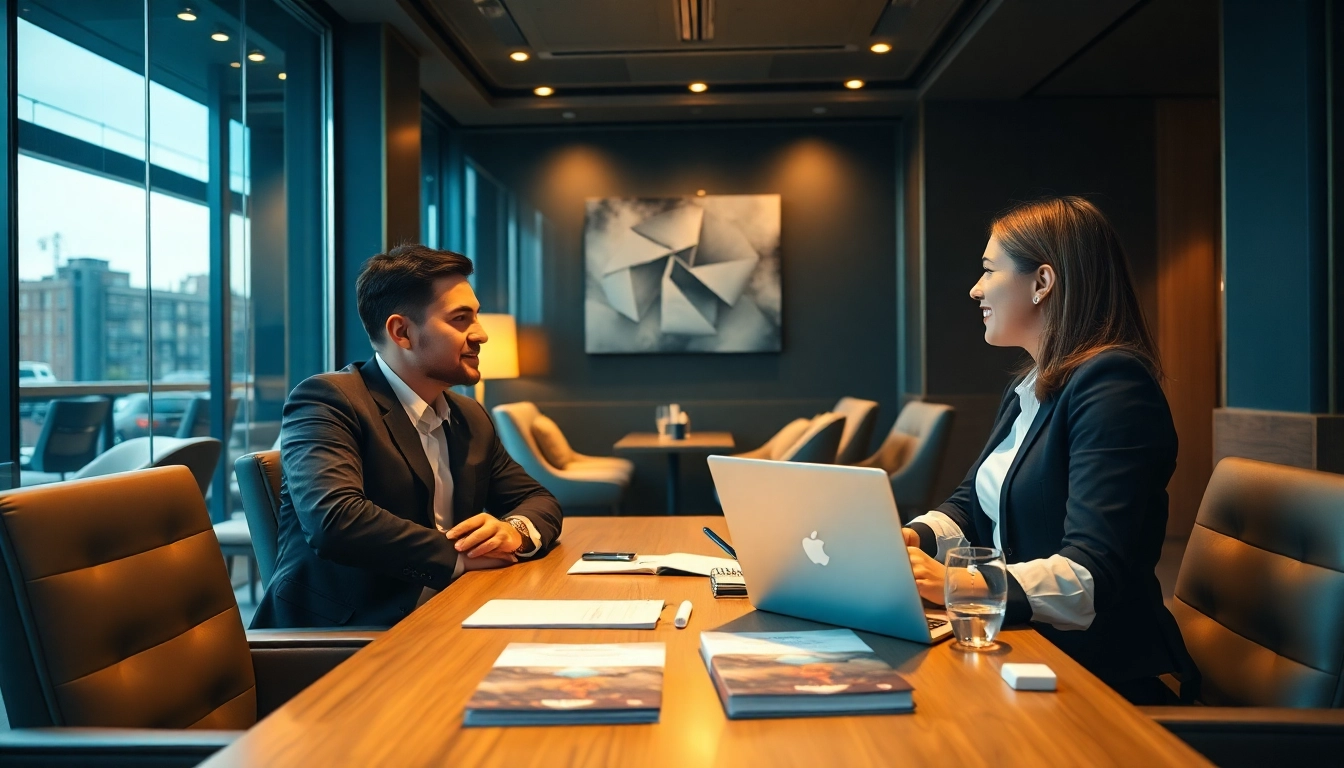 Headhunter Gastronomie conducts a professional interview in a stylish setting with modern decor.