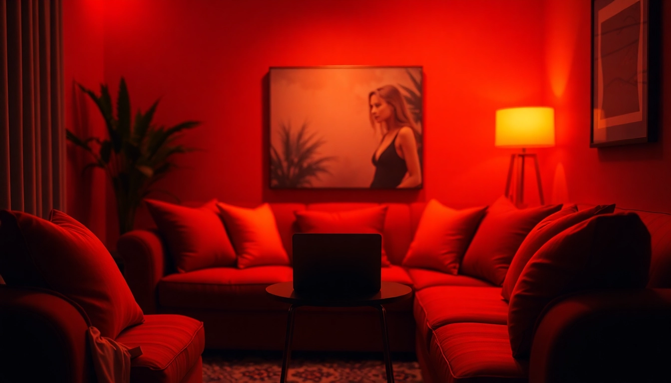 Engaging sex chat scene with cozy ambiance and digital connection