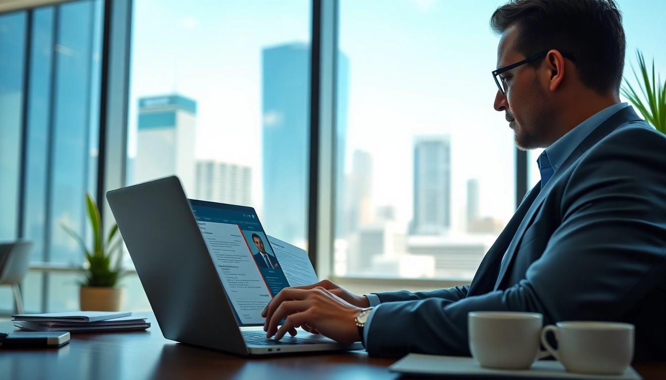 Headhunter Schweiz berät in einem modernen Büro während eines Vorstellungsgesprächs.